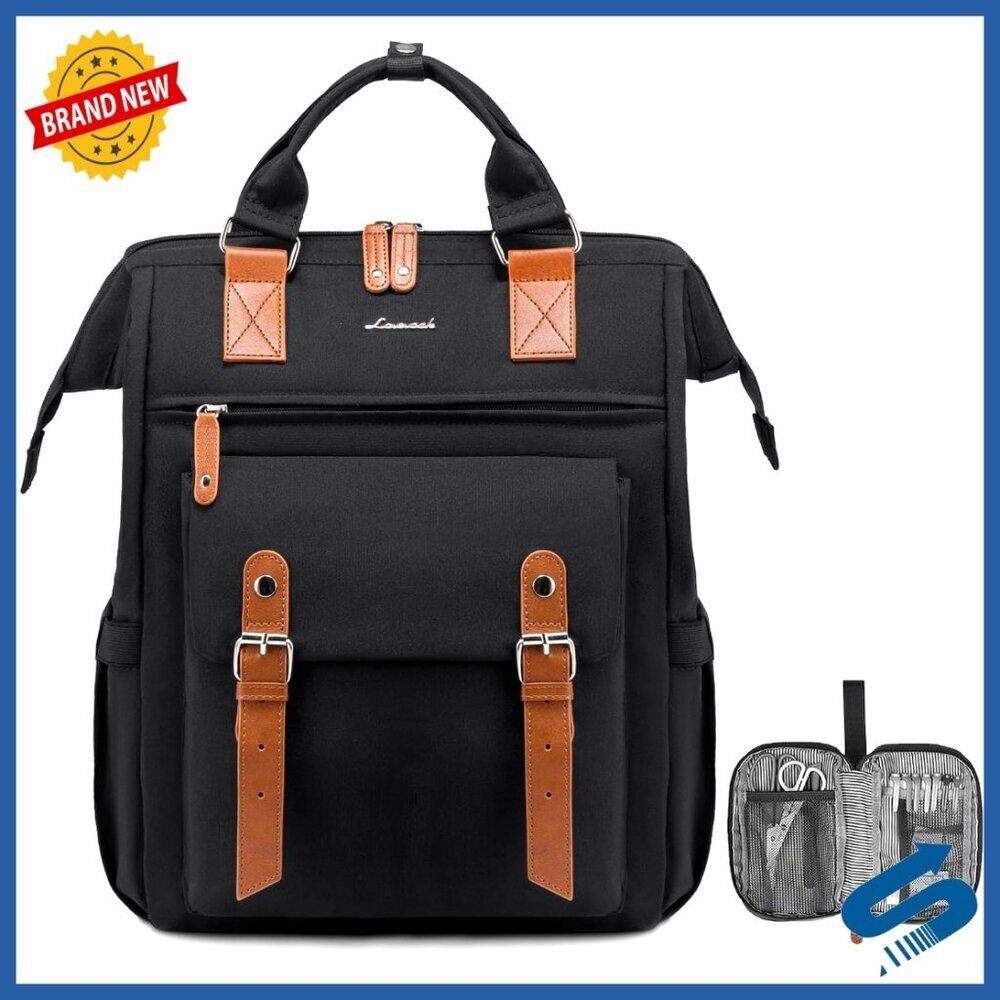 Laptop Backpack Water Resistant Travel Daypack 19 Pockets Padded Sleeve Luggage